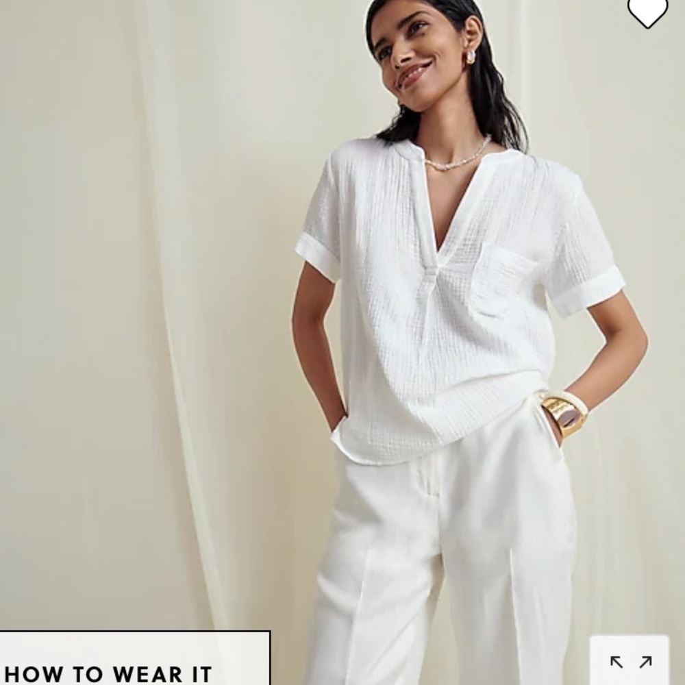 J Crew V-neck soft gauze popover BI431
